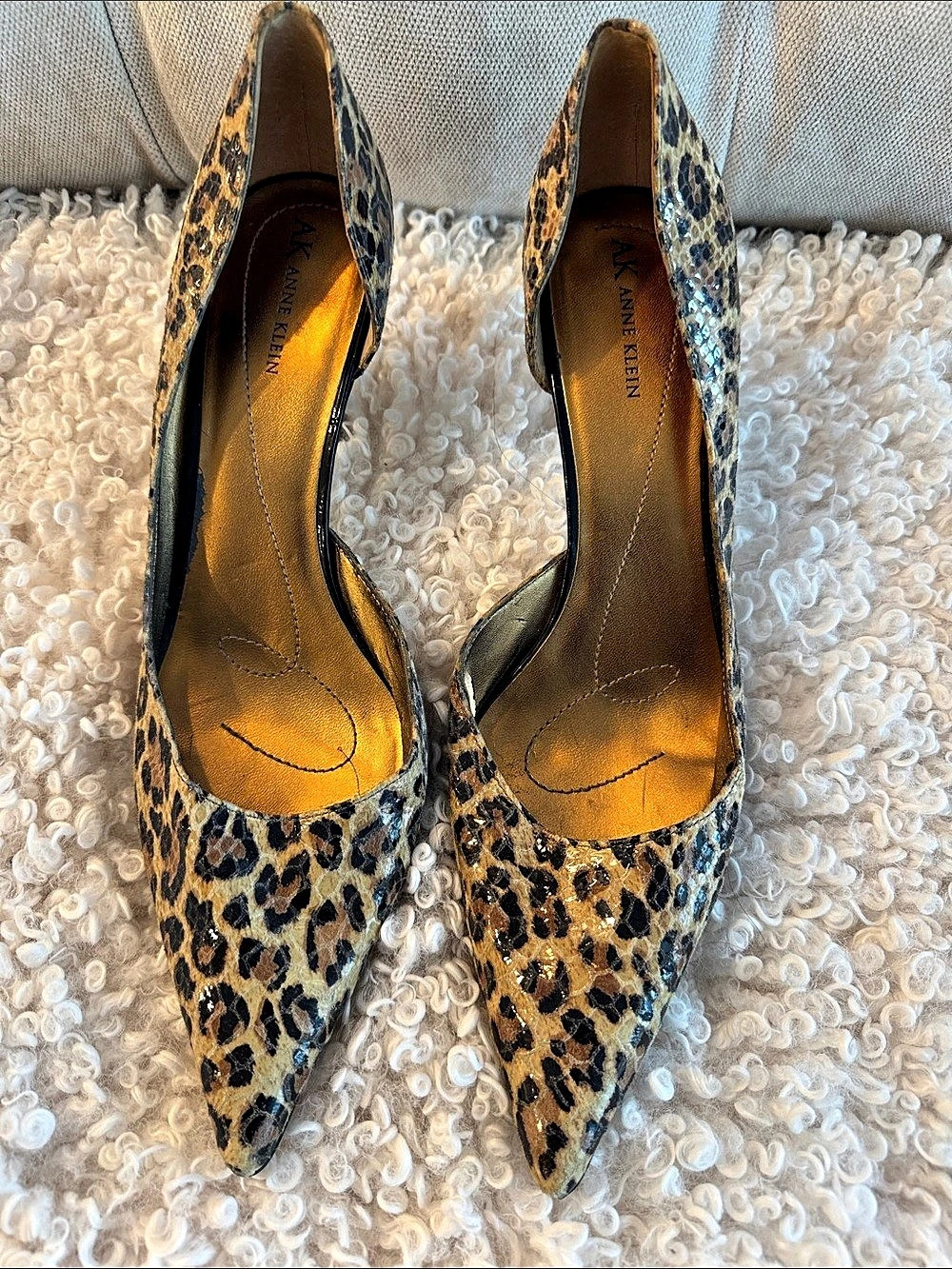Anne Klein Leopard Print Pointed Toe Heels